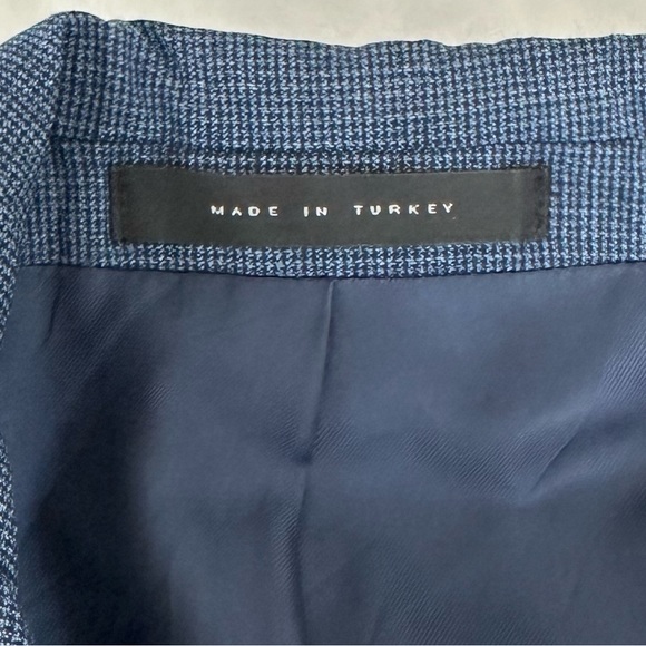 Hugo Boss Men’s US 40 regular fit suit jacket in checked Stretch Fabric Blue - Picture 12 of 12
